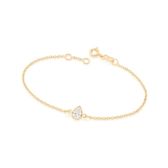 Pulseira Rommanel folheada a ouro com zircônia gota 551583 18cm