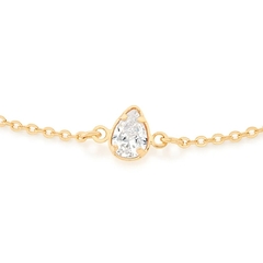 Pulseira Rommanel folheada a ouro com zircônia gota 551583 18cm - Coutinho Joias Folheadas Rommanel