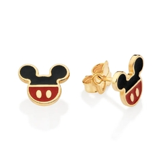Brinco Rommanel bermuda do mickey folheado a ouro com aplicação de resina 527224 - comprar online