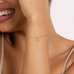 Pulseira Rommanel coração folheada a ouro 552005 19cm na internet