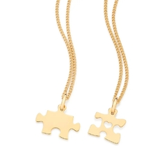 Pingente Rommanel cara metade puzzle folheado a ouro namorados 542620 - comprar online