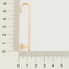 Brinco Rommanel ear climber folheado a ouro 526709 - Coutinho Joias Folheadas Rommanel
