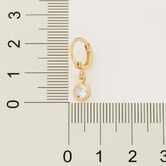 Brinco Rommanel argola com zircônias folheado a ouro 526770 - Coutinho Joias Folheadas Rommanel
