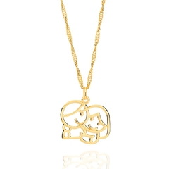 Pingente Rommanel abraço de irmãos menino e menina folheado a ouro 542478 - comprar online