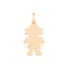 Pingente Rommanel folheado a ouro menina Cód. 540176 - comprar online