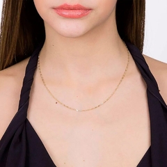 Gargantilha Rommanel folheada a ouro fio fino formato de oito 530535 42cm - comprar online