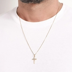 Pingente Rommanel masculino cruz folheado a ouro com aplicação de rhodium 542627 na internet