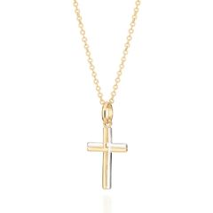 Pingente Rommanel masculino cruz folheado a ouro com aplicação de rhodium 542627 - comprar online