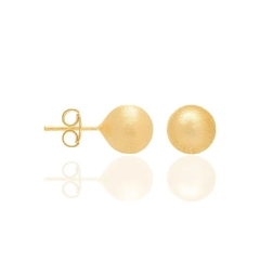 Brinco Rommanel folheado a ouro fosco bola 520480