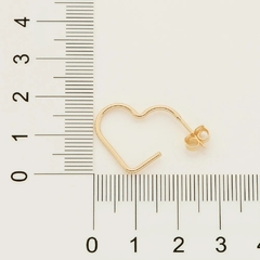 argola Rommanel coração folheado a ouro Cód. 526613 - comprar online