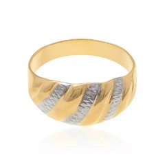 Anel Rommanel folheado a ouro com aplicação de rhodium Cód. 510486 - comprar online