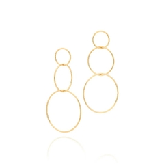 Brinco Rommanel círculos folheado a ouro 526600 - comprar online