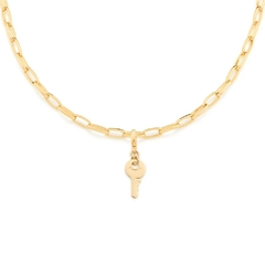 Pingente Berloque Rommanel namorados chave folheado a ouro 542404 - comprar online