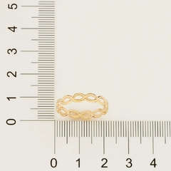 Anel Rommanel skinny ring infinitos folheado a ouro Cód. 512980 - comprar online