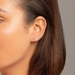 Brinco Rommanel ear cuff corações folheado a ouro Cód. 526493 - Coutinho Joias Folheadas Rommanel