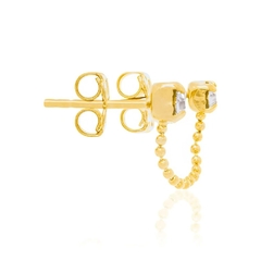 Brinco Rommanel folheado a ouro com cristais Cód. 522765 - comprar online