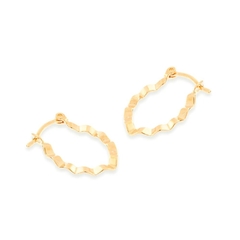 Brinco Rommanel folheado a ouro oval com trabalho ondulado 523520 - comprar online