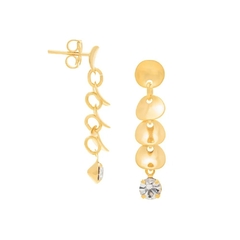 Brinco folheado Rommanel a ouro com cristais Cód. 524647 - comprar online