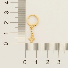 Brinco argola Rommanel com espírito santo folheado a ouro Cód. 526679 - Coutinho Joias Folheadas Rommanel