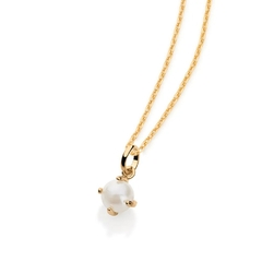 Pingente Rommanel solitário folheado a ouro com pérola Cód. 541336 - comprar online