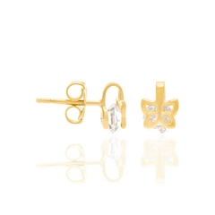 Brinco rommanel infantil folheado a ouro com cristais Cód. 525132 - comprar online