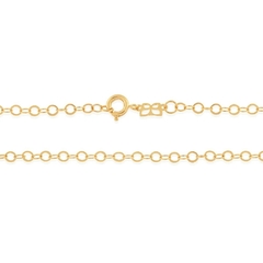 Gargantilha rommanel folheado a ouro fio cadeado 531151 42cm - comprar online