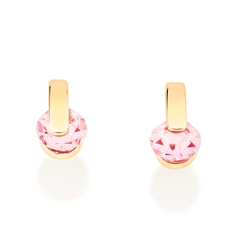 Imagem do Brinco rommanel folheado a ouro com cristais Azul Branco Lilás Rosa Preto 523530