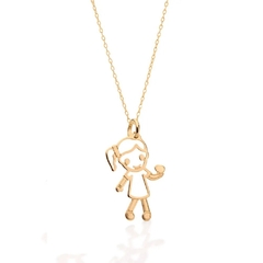 Pingente Rommanel folheado a ouro menina 541304 - loja online