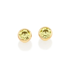 Brinco Rommanel solitário folheado a ouro 18k com cristais coloridos Cód. 525180 - loja online