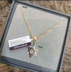 Corrente Rommanel cingapura com Pingente Estrela de Davi Masculino 60cm 530419 540136 - loja online