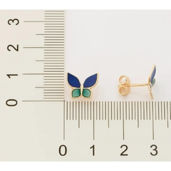 Brinco infantil Rommanel borboleta banhado a ouro 18k com aplicação de resina 526712 na internet
