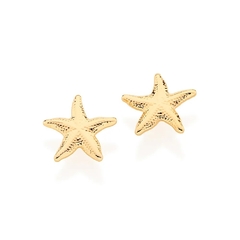 Brinco Rommanel estrela do mar banhado a ouro 525088 na internet