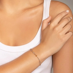Pulseira Rommanel banhada a ouro 18k com pedras coloridas 550672 na internet