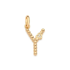 PingenteRommanel letra grande com coração banhado a ouro 542609 - comprar online