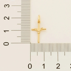 Pingente Rommanel cruz com espírito santo banhado a ouro 18k 542407 - loja online