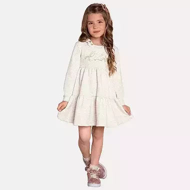 Vestido Infantil Milon Moletom Peluciado Ref: 14595