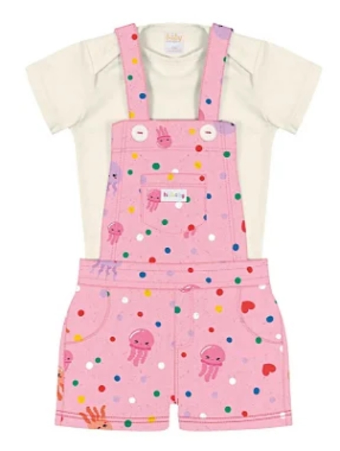 Conjunto Body E Jardineira Água-Viva Abrange Ref: 10165