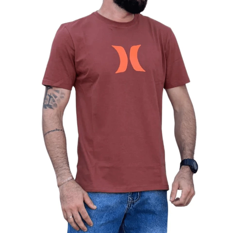 Camiseta Hurley Silk Icon Masculina - Marrom