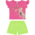 Conjunto blusinha pink oncinha e short verde Malwee Kids