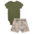 Conjunto body verde e bermuda folhas Luc Boo - comprar online