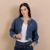 CAMPERA CUELLO CADETE AZUL RIGIDO en internet