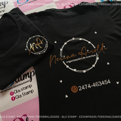 Remera Dama c/estampado frente tamaño chico y espalda grande