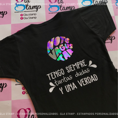 Remera Dama c/estampado frente grande o espalda grande