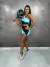 Conjunto short e top Summer - Azul c/ preto
