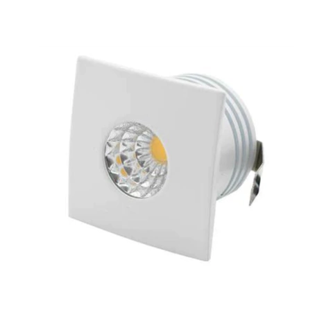 Mini Spot Led 1w Quadrado Embutir Gesso 3000k branco quente