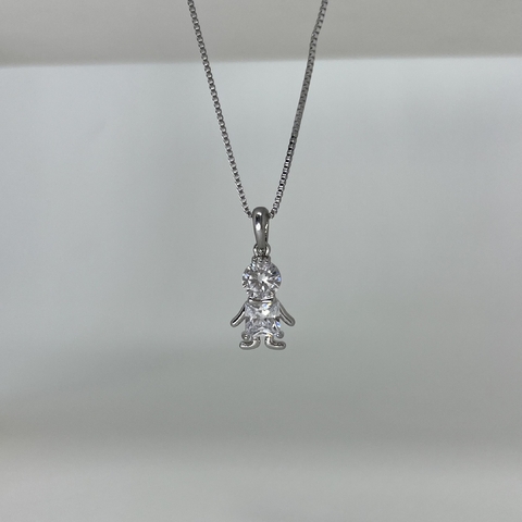 Gargantilha Filho com zircônias - Banhado a Ródio