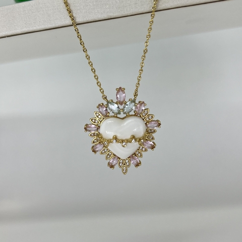 Gargantilha Coração Celestial - Banhada a Ouro 18k