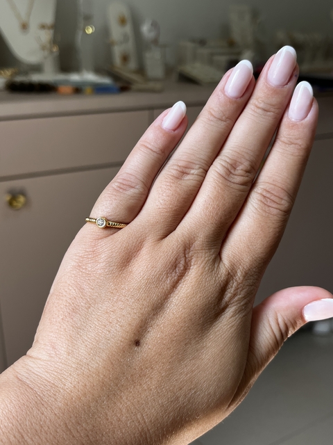 Anel de mindinho solitário - ajustável - comprar online