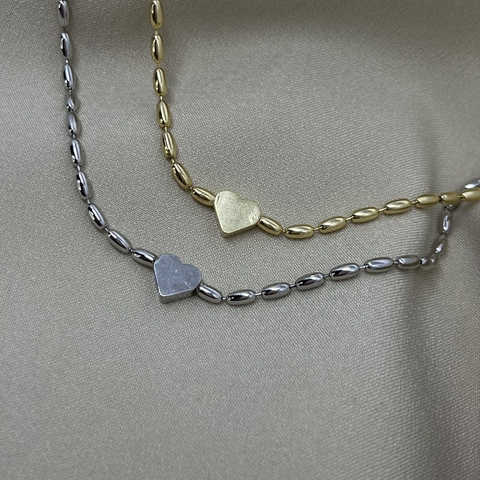 Conjunto tubete e pingente de coração