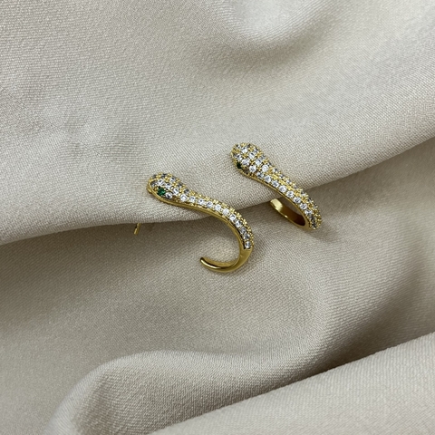 Brinco cobra cravejada